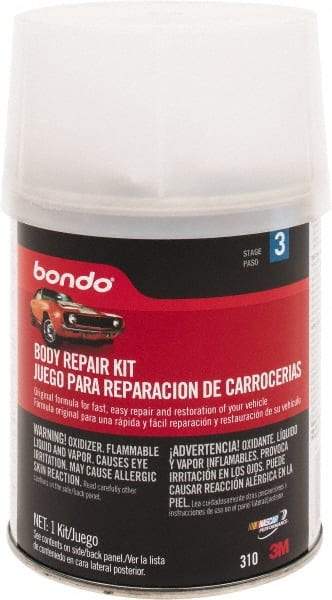 3M - 4 Piece Body Repair Kit - 16 oz Body Filler, .50 oz Cream Hardener, Metal Body Patch, Spreader - A1 Tooling