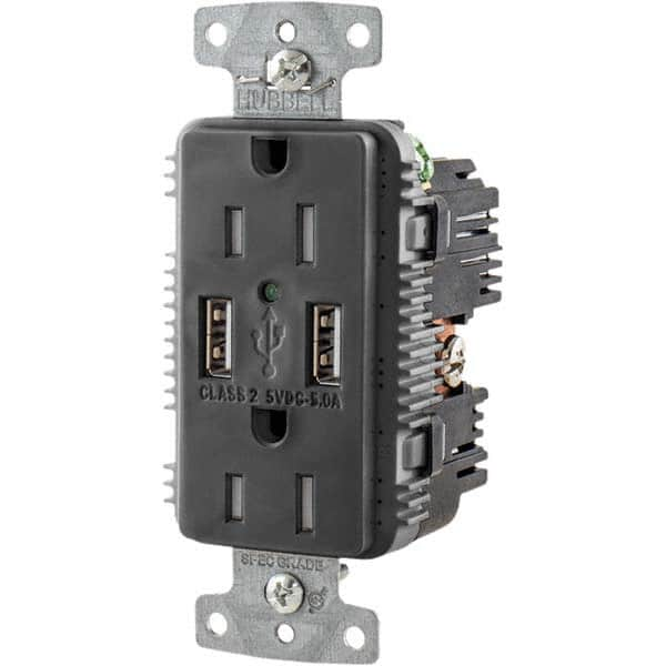 Hubbell Wiring Device-Kellems - USB Receptacles Number of USB Ports: 2 Number of Receptacles: 2 - A1 Tooling