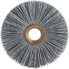 Brush Research Mfg. - 3-1/2" OD, 5/8" Arbor Hole, Crimped Abrasive Nylon Wheel Brush - 3/4" Face Width, 3/16" Trim Length, 20,000 RPM - A1 Tooling