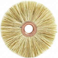 Brush Research Mfg. - 2-1/2" OD, 1/2" Arbor Hole, Crimped Tampico Wheel Brush - 3/8" Face Width, 13/16" Trim Length, 20,000 RPM - A1 Tooling