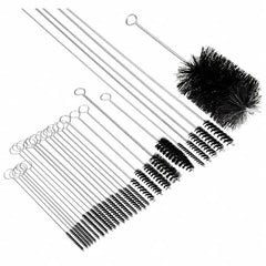 Brush Research Mfg. - 3/4" Diam Helical Nylon Tube Brush - Single Spiral, 0.028" Filament Diam, 3" Brush Length, 14" OAL, 0.245" Diam Galvanized Steel Shank - A1 Tooling