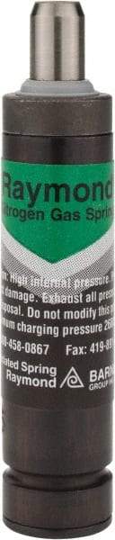 Associated Spring Raymond - 12mm Diam, 25mm Max Stroke, Green Nitrogen Gas Spring Cylinder - 65mm Body Length, 92mm OAL, 40 Lb Full Stroke Spring Force, 1,050 psi Initial Charge - A1 Tooling