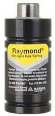 Associated Spring Raymond - 25mm Diam, 7mm Max Stroke, Yellow Nitrogen Gas Spring Cylinder - 47mm Body Length, 56mm OAL, 689 Lb Full Stroke Spring Force, 2,600 psi Initial Charge - A1 Tooling