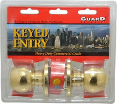 Value Collection - 1-3/4" Door Thickness, Bright Brass Entry Knob Lockset - 2-3/8" Back Set, KW1 Cylinder - A1 Tooling