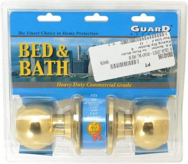 Value Collection - 1-3/4" Door Thickness, Bright Brass Privacy Knob Lockset - 2-3/8" Back Set - A1 Tooling