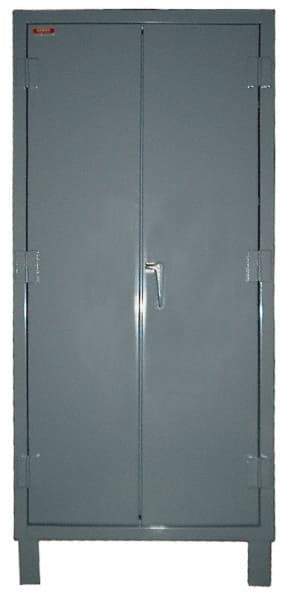 Lyon - 4 Shelf Locking Storage Cabinet - Steel, 36" Wide x 24" Deep x 82" High, Gray - A1 Tooling