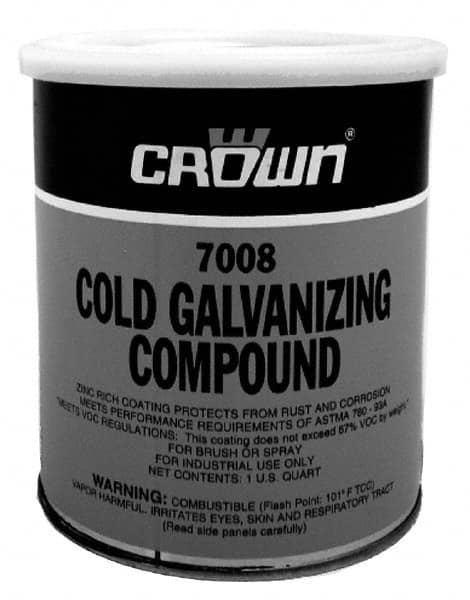 Crown - 32 oz Zinc Cold Galvanizing Compound - Comes in Bottle, Food Grade - A1 Tooling