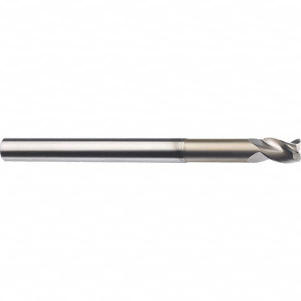 Corner Radius End Mill: 3/4″ Dia, 1″ LOC, 0.19″ Radius, 3 Flutes, Solid Carbide 4″ OAL, 3/4″ Shank Dia, 38 ° Helix, TiB2 Coated, Corner Radius End, Centercutting, Series 43