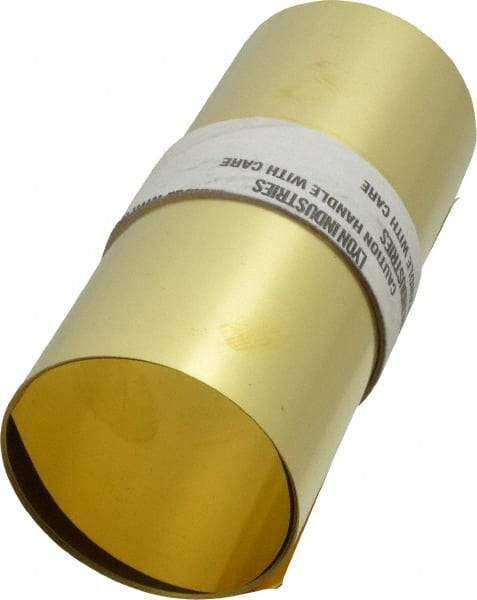 Made in USA - 100 Inch Long x 6 Inch Wide x 0.003 Inch Thick, Roll Shim Stock - Brass - A1 Tooling