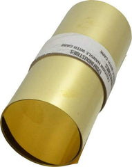 Made in USA - 100 Inch Long x 6 Inch Wide x 0.003 Inch Thick, Roll Shim Stock - Brass - A1 Tooling