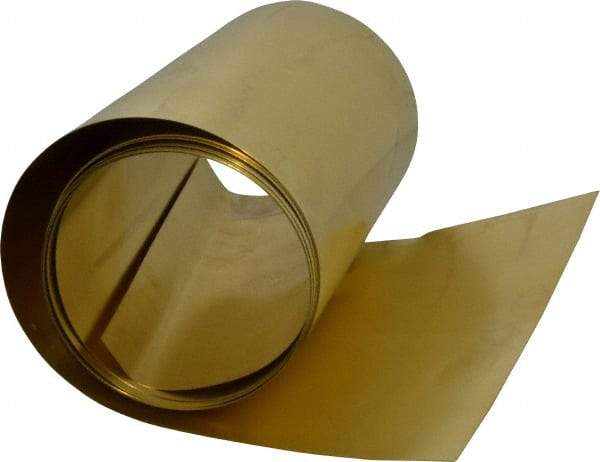 Made in USA - 100 Inch Long x 6 Inch Wide x 0.006 Inch Thick, Roll Shim Stock - Brass - A1 Tooling