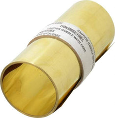 Made in USA - 100 Inch Long x 6 Inch Wide x 0.007 Inch Thick, Roll Shim Stock - Brass - A1 Tooling