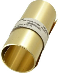 Made in USA - 100 Inch Long x 6 Inch Wide x 0.008 Inch Thick, Roll Shim Stock - Brass - A1 Tooling