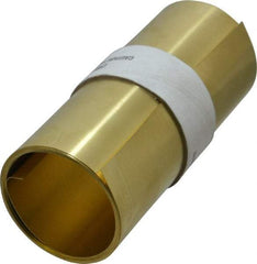 Made in USA - 100 Inch Long x 6 Inch Wide x 0.01 Inch Thick, Roll Shim Stock - Brass - A1 Tooling