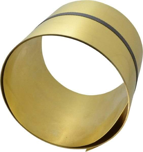 Made in USA - 100 Inch Long x 6 Inch Wide x 0.02 Inch Thick, Roll Shim Stock - Brass - A1 Tooling