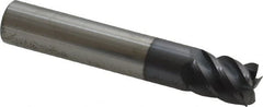 Accupro - 7/16" Diam, 9/16" Length of Cut, 7/16" Shank Diam, 2-1/2" OAL, 5 Flute Solid Carbide Square End Mill - A1 Tooling