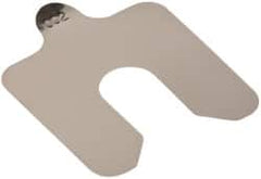 Made in USA - 20 Piece, 2 Inch Long x 2 Inch Wide x 0.002 Inch Thick, Slotted Shim Stock - Stainless Steel, 5/8 Inch Wide Slot - A1 Tooling