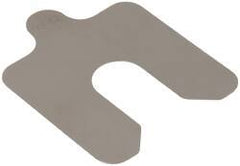 Made in USA - 20 Piece, 2 Inch Long x 2 Inch Wide x 0.005 Inch Thick, Slotted Shim Stock - Stainless Steel, 5/8 Inch Wide Slot - A1 Tooling