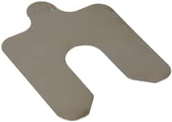 Made in USA - 20 Piece, 2 Inch Long x 2 Inch Wide x 0.01 Inch Thick, Slotted Shim Stock - Stainless Steel, 5/8 Inch Wide Slot - A1 Tooling