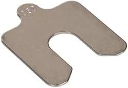 Made in USA - 5 Piece, 2 Inch Long x 2 Inch Wide x 0.05 Inch Thick, Slotted Shim Stock - Stainless Steel, 5/8 Inch Wide Slot - A1 Tooling