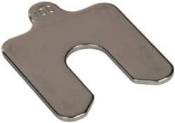 Made in USA - 5 Piece, 2 Inch Long x 2 Inch Wide x 0.1 Inch Thick, Slotted Shim Stock - Stainless Steel, 5/8 Inch Wide Slot - A1 Tooling