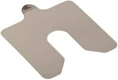 Made in USA - 20 Piece, 3 Inch Long x 3 Inch Wide x 0.003 Inch Thick, Slotted Shim Stock - Stainless Steel, 3/4 Inch Wide Slot - A1 Tooling