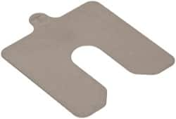 Made in USA - 10 Piece, 3 Inch Long x 3 Inch Wide x 0.015 Inch Thick, Slotted Shim Stock - Stainless Steel, 3/4 Inch Wide Slot - A1 Tooling