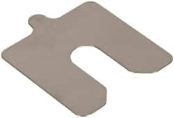 Made in USA - 10 Piece, 3 Inch Long x 3 Inch Wide x 0.02 Inch Thick, Slotted Shim Stock - Stainless Steel, 3/4 Inch Wide Slot - A1 Tooling