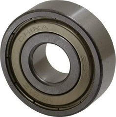 Value Collection - 1/2" Bore Diam, 1-3/8" OD, Double Shield Semi Ground Extra Light Radial Ball Bearing - 7/16" Wide, 1 Row, Round Bore, 746 Lb Static Capacity, 1,526 Lb Dynamic Capacity - A1 Tooling