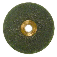 Anderson - 3" OD, 1/2" Arbor Hole, Crimped Steel Wheel Brush - 1/4" Face Width, 1" Trim Length, 0.014" Filament Diam, 20,000 RPM - A1 Tooling