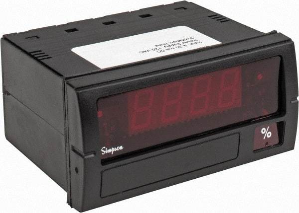 Simpson Electric - 3-1/2 Digits, Digital LED, DC Milliamp, Panel Meter - 50/60 Hz, 10 Ohms, 120 VAC, Red - A1 Tooling