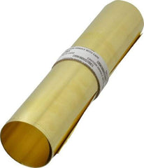 Made in USA - 10 Ft. Long x 12 Inch Wide x 0.002 Inch Thick, Roll Shim Stock - Brass - A1 Tooling