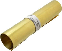 Made in USA - 10 Ft. Long x 12 Inch Wide x 0.006 Inch Thick, Roll Shim Stock - Brass - A1 Tooling