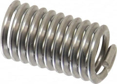 Heli-Coil - #6-32 UNC, 0.414" OAL, Free Running Helical Insert - 10-7/8 Free Coils, Tanged, 304 Stainless Steel, Bright Finish, 3D Insert Length - Exact Industrial Supply