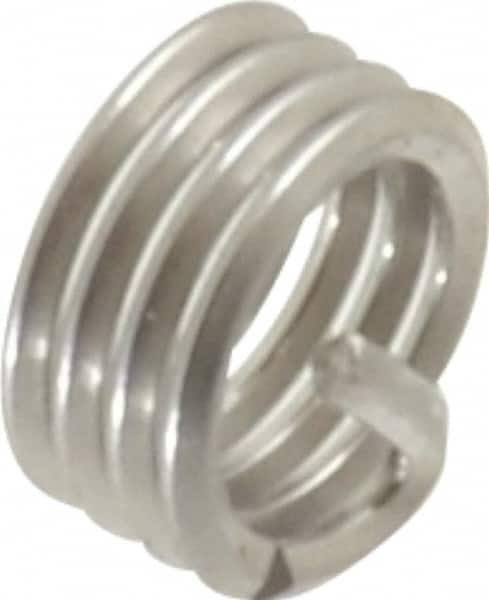 Heli-Coil - #8-36 UNF, 0.164" OAL, Free Running Helical Insert - 3-7/8 Free Coils, Tanged, 304 Stainless Steel, Bright Finish, 1D Insert Length - Exact Industrial Supply