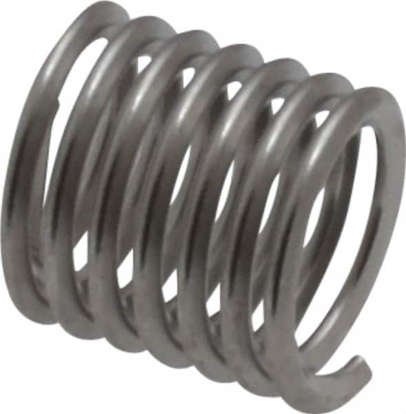 Heli-Coil - #10-32 UNF, 0.285" OAL, Free Running Helical Insert - 6-7/8 Free Coils, Tanged, 304 Stainless Steel, Bright Finish, 1-1/2D Insert Length - A1 Tooling