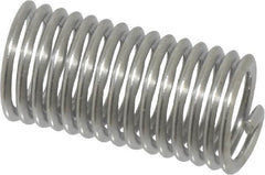 Heli-Coil - #10-32 UNF, 0.57" OAL, Free Running Helical Insert - 14-7/8 Free Coils, Tanged, 304 Stainless Steel, Bright Finish, 3D Insert Length - Exact Industrial Supply