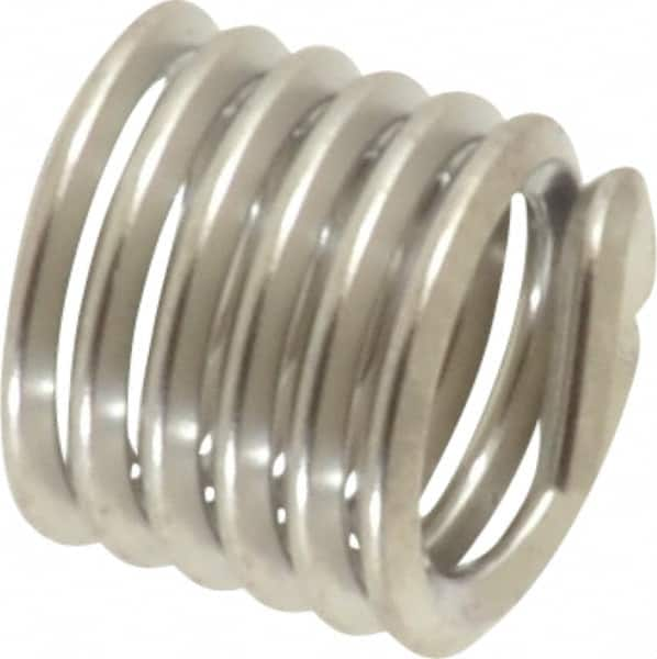 Heli-Coil - #12-24 UNC, 0.324" OAL, Free Running Helical Insert - 6 Free Coils, Tanged, 304 Stainless Steel, Bright Finish, 1-1/2D Insert Length - A1 Tooling