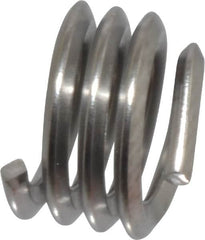 Heli-Coil - 1/4-20 UNC, 1/4" OAL, Free Running Helical Insert - 3-3/8 Free Coils, Tanged, 304 Stainless Steel, Bright Finish, 1D Insert Length - Exact Industrial Supply