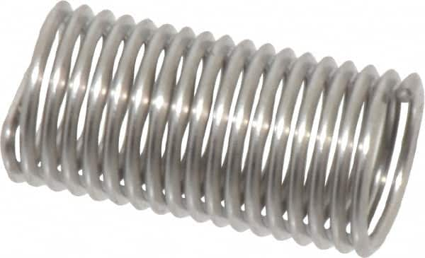 Heli-Coil - 1/4-28 UNF, 3/4" OAL, Free Running Helical Insert - 17-5/8 Free Coils, Tanged, 304 Stainless Steel, Bright Finish, 3D Insert Length - A1 Tooling