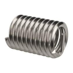 Heli-Coil - 3/8-16 UNC, 3/4" OAL, Free Running Helical Insert - 10 Free Coils, Tanged, 304 Stainless Steel, Bright Finish, 2D Insert Length - Exact Industrial Supply