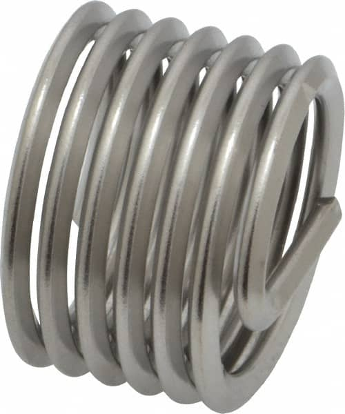 Heli-Coil - 1-8 UNC, 1" OAL, Free Running Helical Insert - 6-3/8 Free Coils, Tanged, 304 Stainless Steel, Bright Finish, 1D Insert Length - A1 Tooling