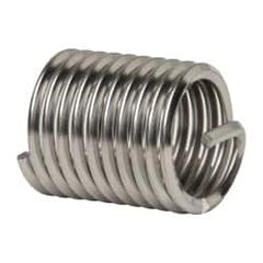 Heli-Coil - 1-8 UNC, 1-1/2" OAL, Free Running Helical Insert - 10-1/8 Free Coils, Tanged, 304 Stainless Steel, Bright Finish, 1-1/2D Insert Length - Exact Industrial Supply