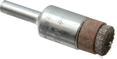 Anderson - 1/2" Brush Diam, Crimped, End Brush - 1/4" Diam Shank, 3/32" Pilot Diam, 20,000 Max RPM - A1 Tooling