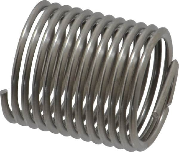 Heli-Coil - 1/2-20 UNF, 3/4" OAL, Free Running Helical Insert - 12-3/8 Free Coils, Tanged, Stainless Steel, Bright Finish, 1-1/2D Insert Length - A1 Tooling