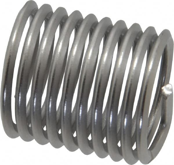 Heli-Coil - M20x2.50 Metric Coarse, 30mm OAL, Free Running Helical Insert - 13-5/8 Free Coils, Tanged, Stainless Steel, Bright Finish, 1-1/2D Insert Length - A1 Tooling