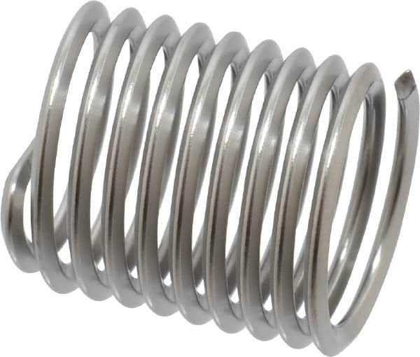 Heli-Coil - M10x1.25 Metric Fine, 15mm OAL, Free Running Helical Insert - 9-1/2 Free Coils, Tanged, Stainless Steel, Bright Finish, 1-1/2D Insert Length - A1 Tooling