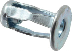 RivetKing - #6-32 UNC Thread, Clear Zinc Plated, Steel, Screwdriver Installed Rivet Nut - 1/64 to 0.06" Grip, 15/32" Flange Diam, 0.663" Long - A1 Tooling