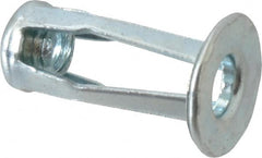 RivetKing - #10-24 UNC Thread, Clear Zinc Plated, Steel, Screwdriver Installed Rivet Nut - 0.12 to 0.16" Grip, 17/32" Flange Diam, 7/8" Long - A1 Tooling