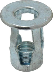 RivetKing - 1/4-20 UNC Thread, Clear Zinc Plated, Steel, Screwdriver Installed Rivet Nut - 1/64 to 0.075" Grip, 5/8" Flange Diam, 0.718" Long - A1 Tooling